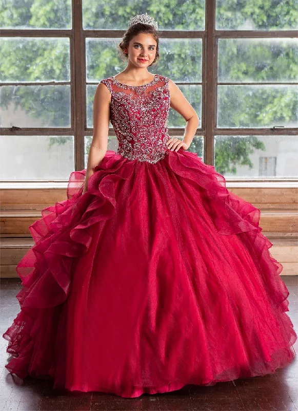 Fashion Deal Layered Sleeveless Quinceanera Dress by Calla KY79288