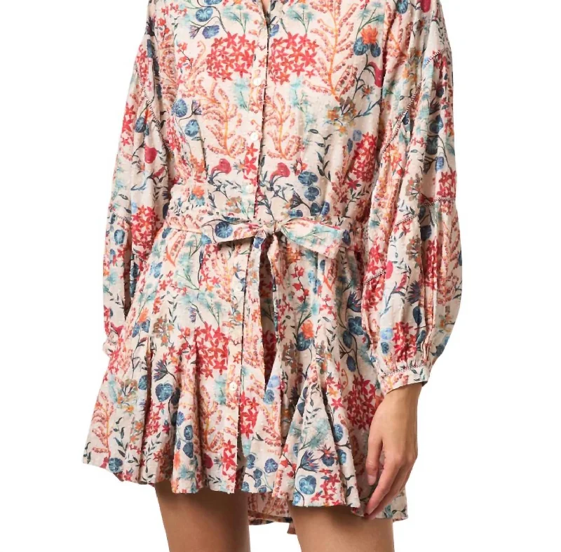 Chic Styles Thomas Print Dress In Beige Floral