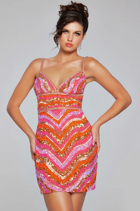 Flash Sale Beaded Fitted Short Sleeveless Dress by Jovani 39903