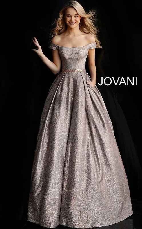 Father'S Day Deals Jovani 66950 Prom Long Off Shoulder Glitter Ballgown