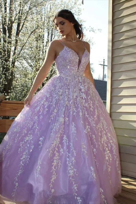 Spring Fling Sale 2022 A-line lilac long prom dress ball gown    cg20854