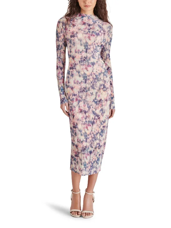 Beat The Heat In Tropical Styles Maya Floral Blur Dress In Multi Color