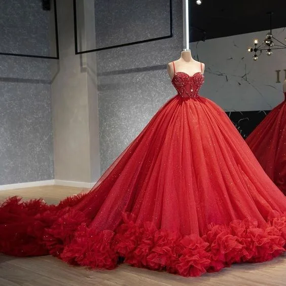 Summer Splash Sale Chic ball gown long red prom Dresses evening Dresses       cg23581