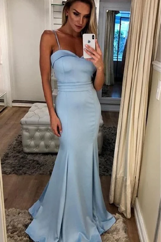 Wardrobe Refresh Mermaid Spaghetti Straps Long Prom Dresses Formal Evening Gowns   cg13621