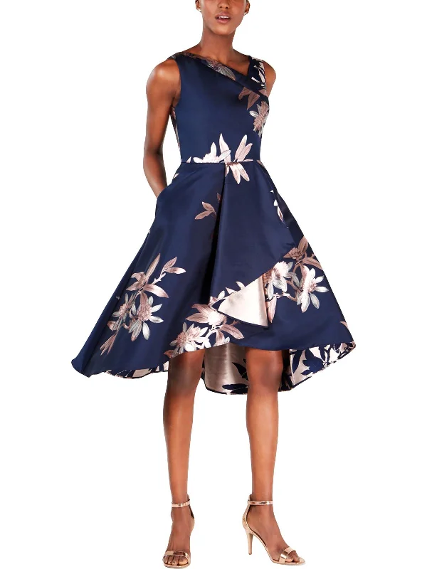 Fashion Sale Womens Floral Print Ruffled Cocktail Dress