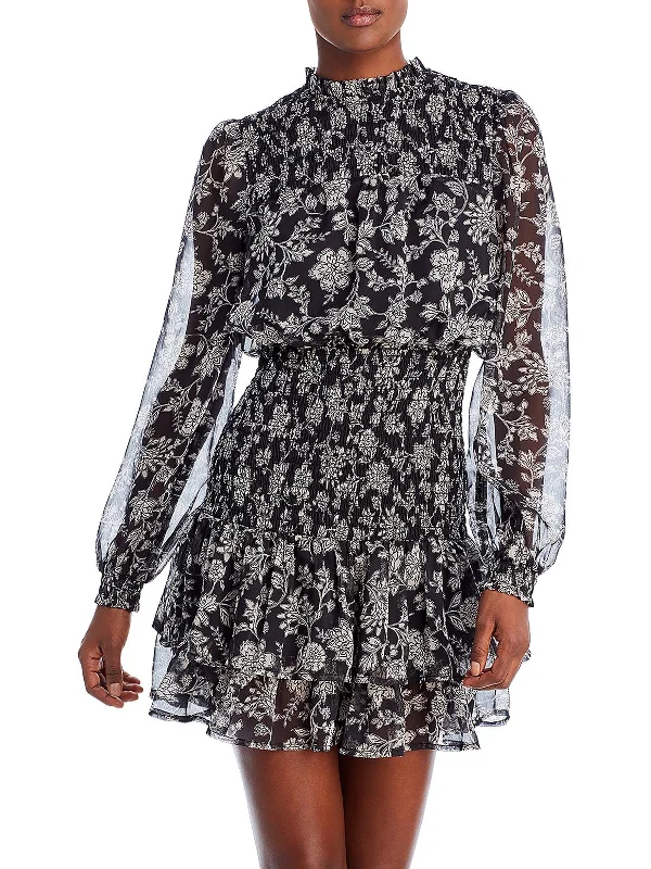 Fashion Forward Womens Floral Print Party Mini Dress