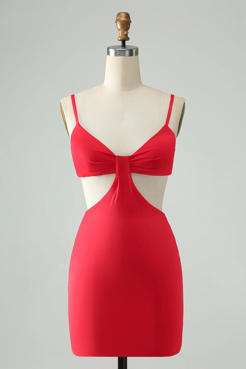 Best-Sellers Amzcw Red Bodycon Spaghetti Straps Homecoming Dress with Hollow Out