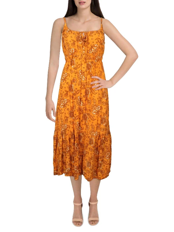 Wardrobe Refresh Womens Floral Print Midi Sundress