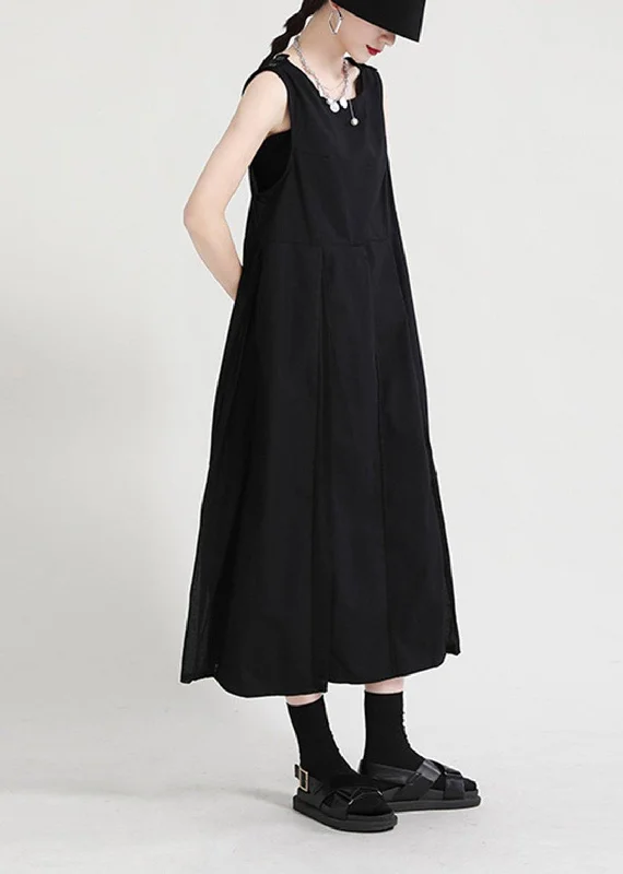 Best-Sellers Natural Black O-Neck A Line Sleeveless Summer Long Dresses