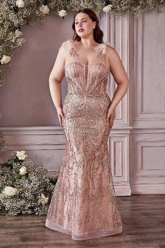 Day-To-Night Styles Cinderella Divine CB087C Plus Size Long A Line Prom Dress