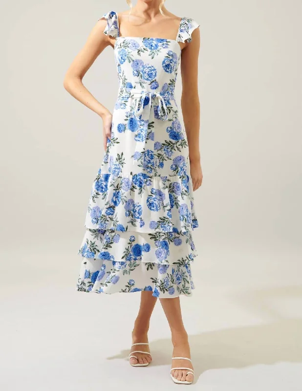 Great Deals On Ethnic Cultural Wear Guayana Tiered Midi Dress In Inessa Floral