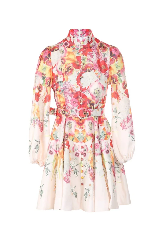 Fashion Deal Women's Floral Fantasy Dress In Peach