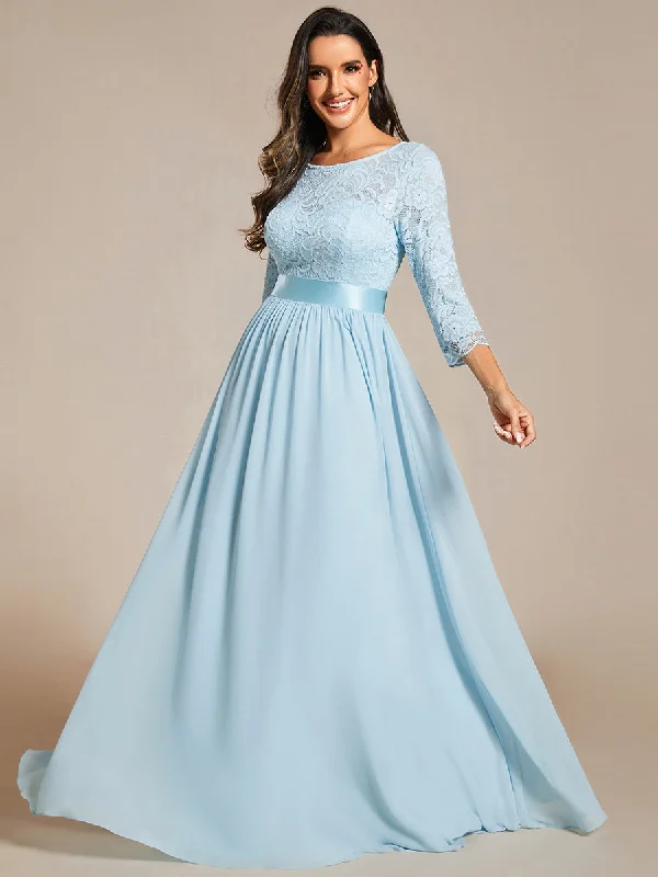 Great Deals On Ethnic Cultural Wear Elegant Empire  Wholesale Bridesmaid Dresses with Long Lace Sleeve