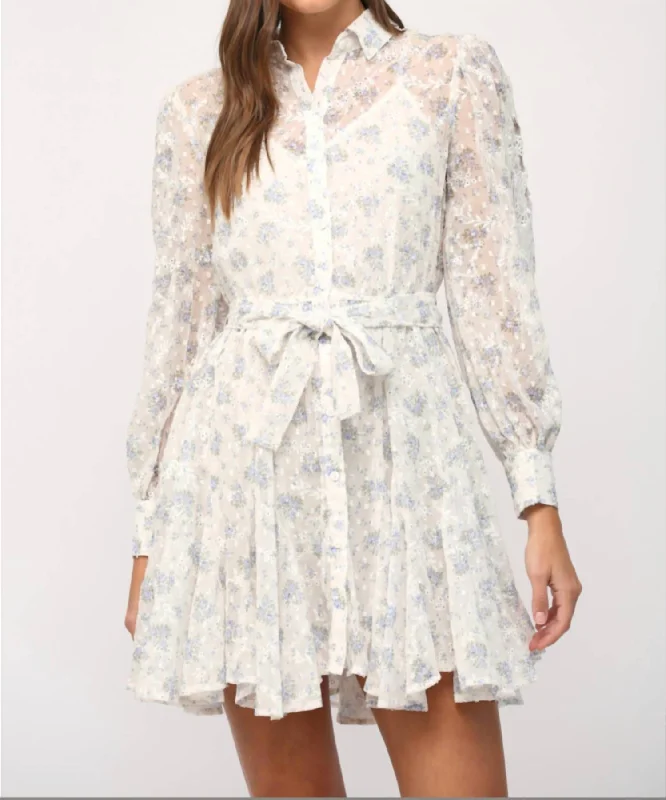 Holiday Sale Lana Floral Mini Dress In White