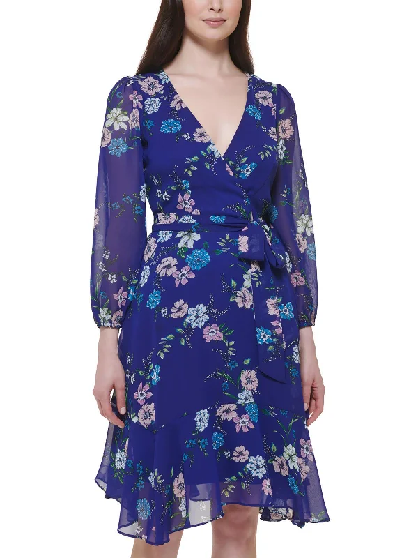 Fashion Forward Womens Floral Midi Fit & Flare Dress