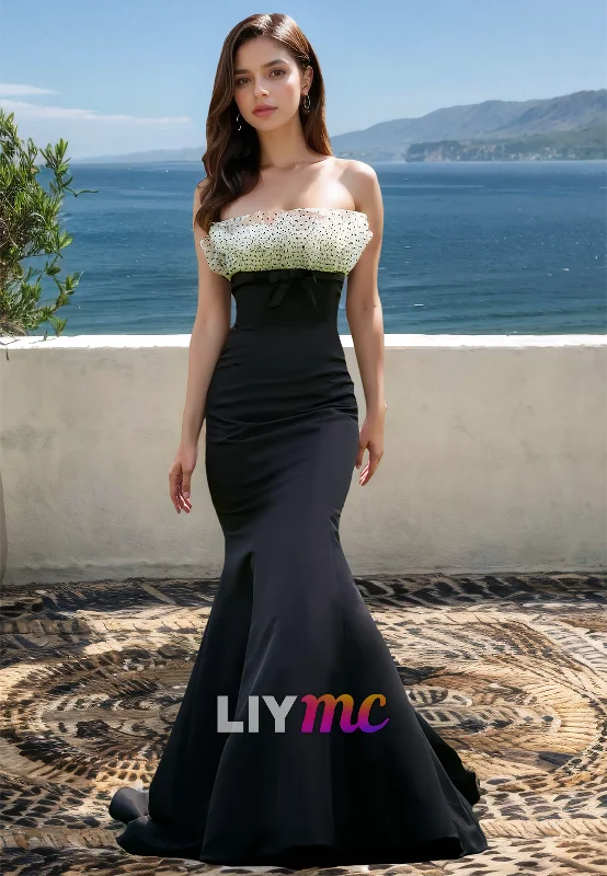 Chic Styles Off-Shoulder Sleeveless Bodycon Mermaid Formal Dress