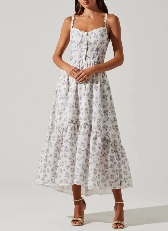 End - Of - Month Blowout Floral Yamila Dress In White