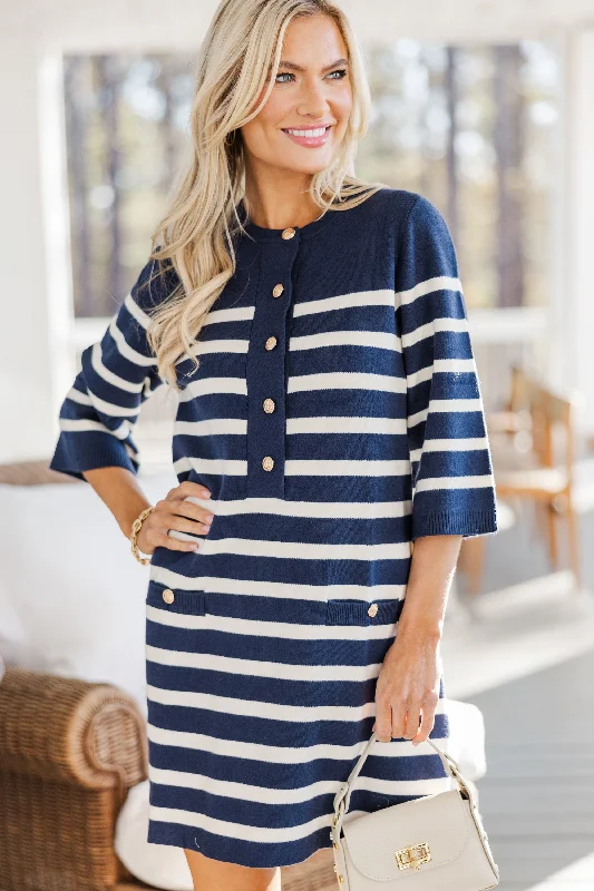 Clearance Event The Cape Cod Navy Blue Striped Dress