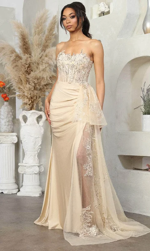 Wardrobe Refresh May Queen MQ2072 - Strapless 3D Appliqued Prom Gown