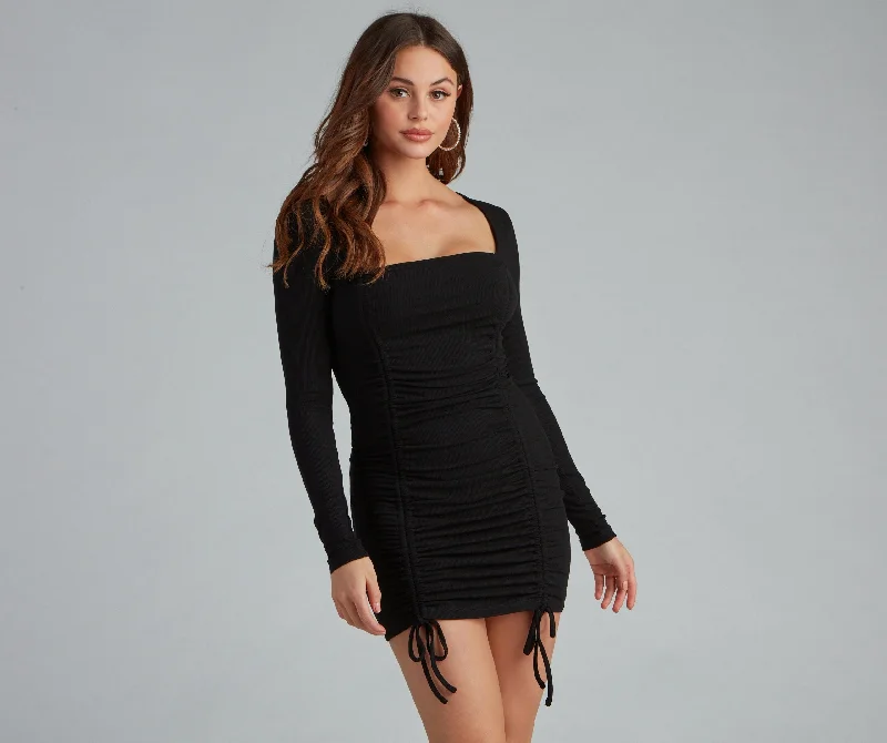 Seasonal Fashion Everyday Chic Stylish Ruched Mini Dress