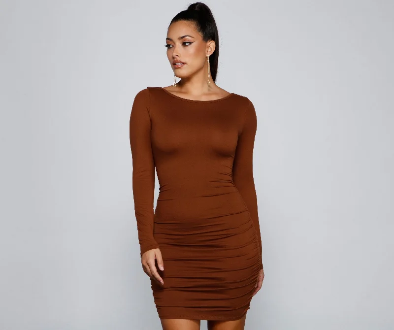 First Order Discount Elevated Chic Stylish Ruched Mini Dress