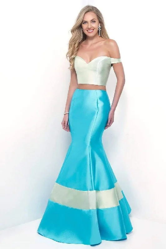 Women's Clothing For Holiday Travel Blush by Alexia Designs - 11313SC Two Piece Off Shoulder Long Gown