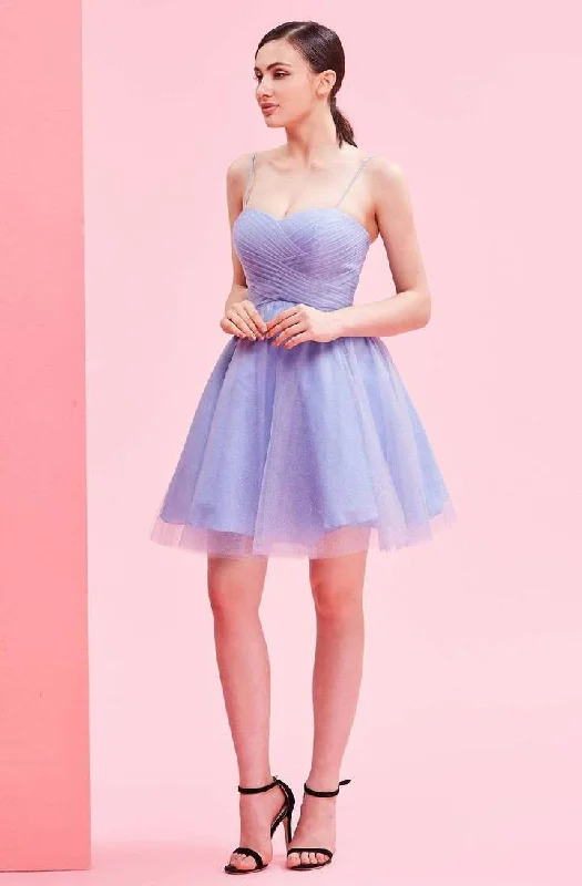 Affordable Women's Clothing Sale Online J'Adore Dresses - J16075SC Short Weaved Pleated A-Line Dress