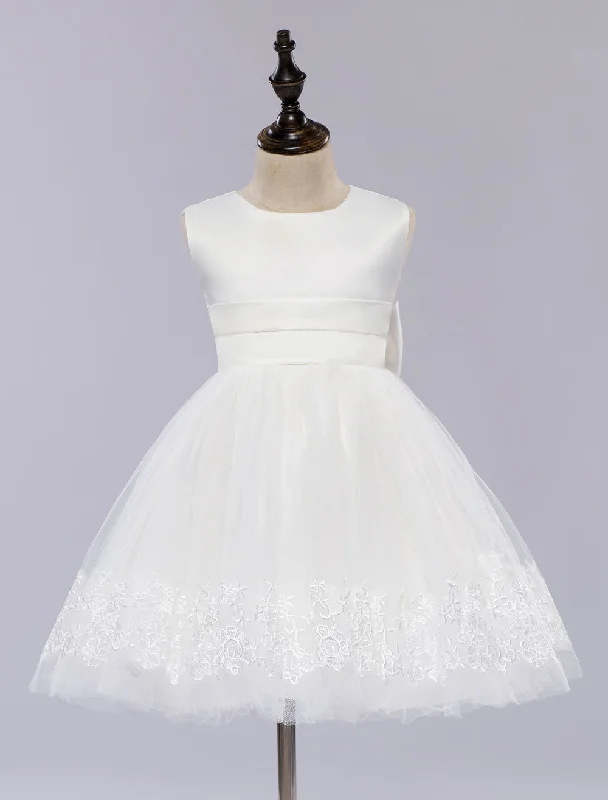 Trendy Styles White Pageant Dress Princess Sleeveless Short Girl'S Dinner Dress