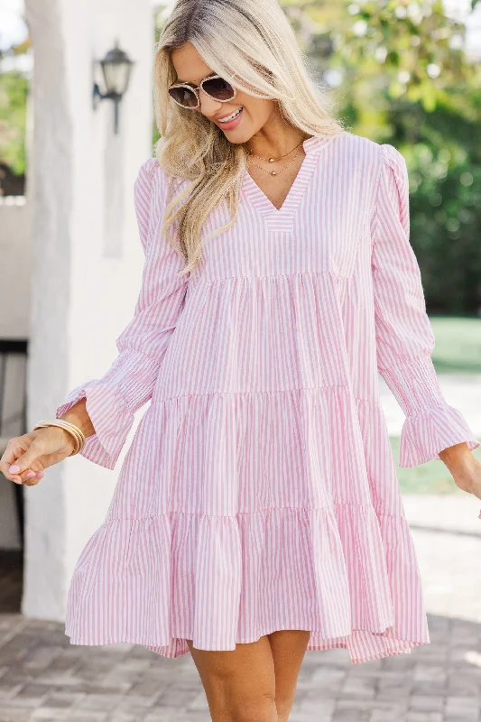 Summer Essentials In Your Happy Place Striped Pink Striped Dress