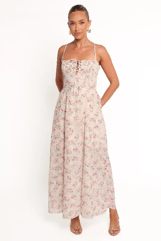 Summer Splash Sale Vespera Maxi Dress - Pink Ditsy