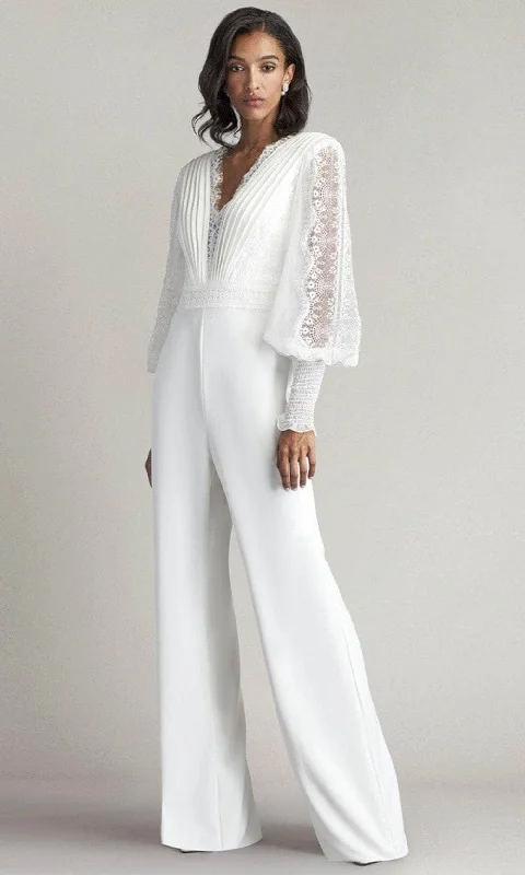 Trendy Styles Tadashi Shoji BOS21070Y - Pleated Long Sleeve Jumpsuit