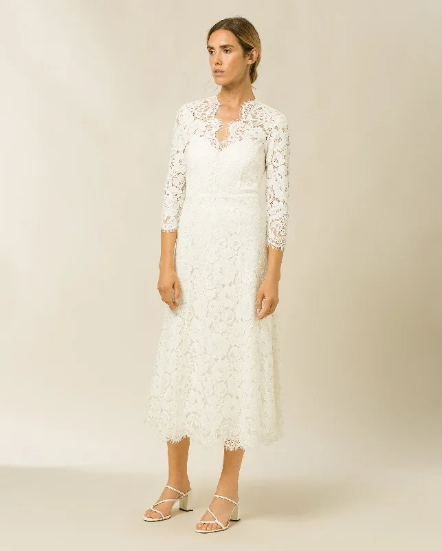 First Order Discount Flared Midi Lace Dress