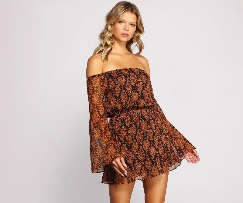 Wardrobe Essentials Flowy Fall Feels Charming Off The Shoulder Tunic