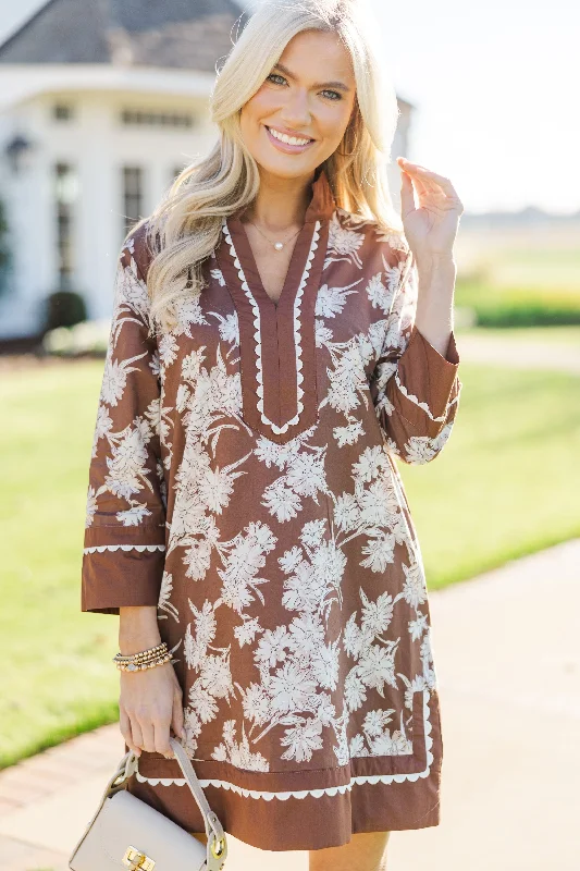 Summer Splash Sale Good Days Brown Floral Dress