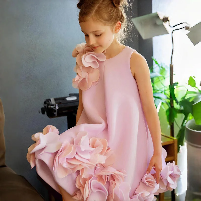 Wardrobe Refresh Roycebridal Elegant White Dubai Girl Dress Pink Eid al-Fitr Baby Children Clothes for Wedding Birthday Holiday Party 2025 J073