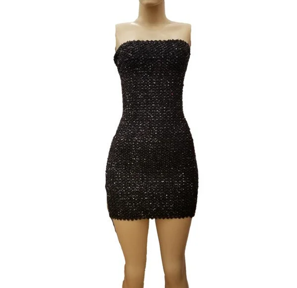 Mother'S Day Special WOMEN'S SEQUIN TUBE MINI DRESS WITH ZIPPER BACK