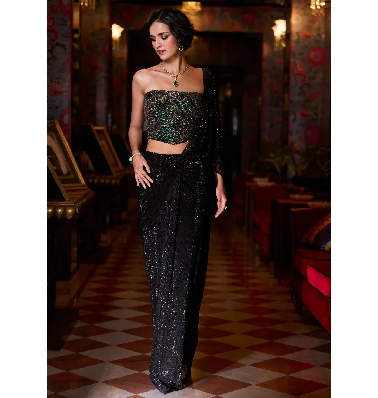 Wardrobe Update Black Corset Sari