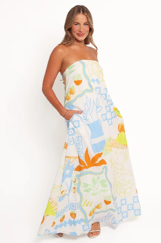 Limited - Edition Drops Kaelani Strapless Maxi Dress - Multi Print