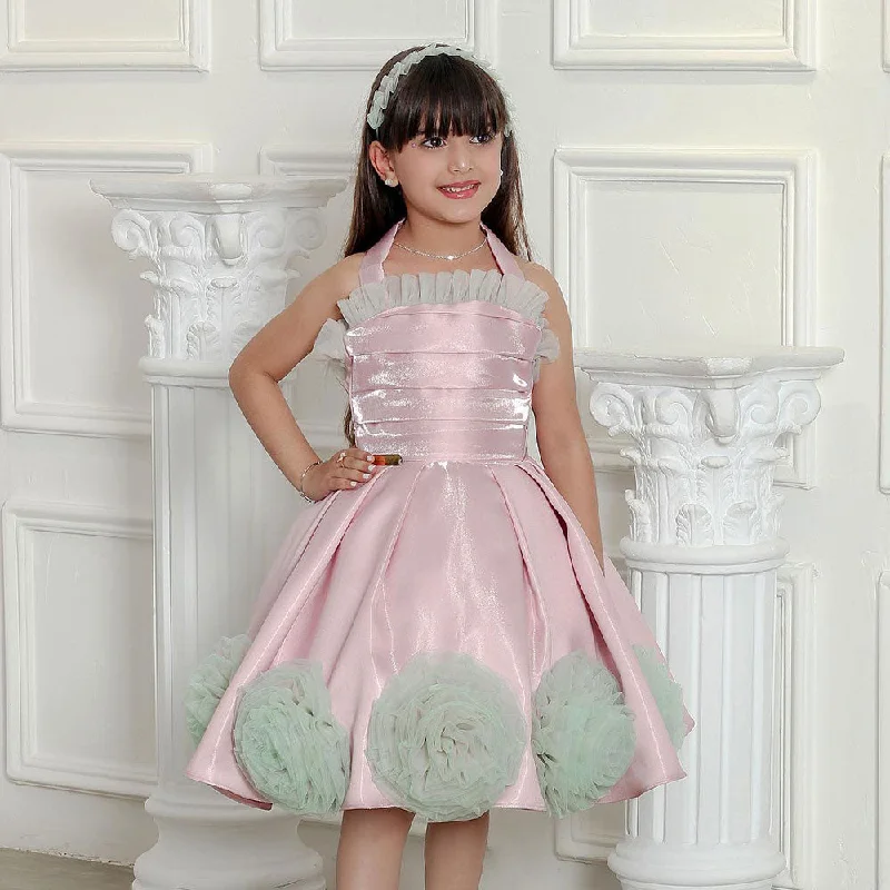 Clearance Event Roycebridal Luxury Pink Arabic Girl Dress Handmade Flowers Kids Princess Birthday Wedding Party Children Holiday Gown 2025 J195