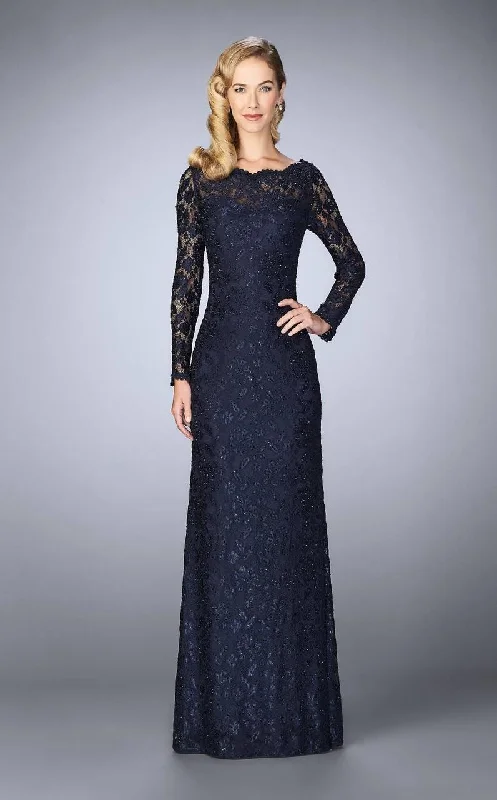 Early Access To Art Deco Styles Sale La Femme 24869SC - Illusion Sleeve Lace Evening Gown