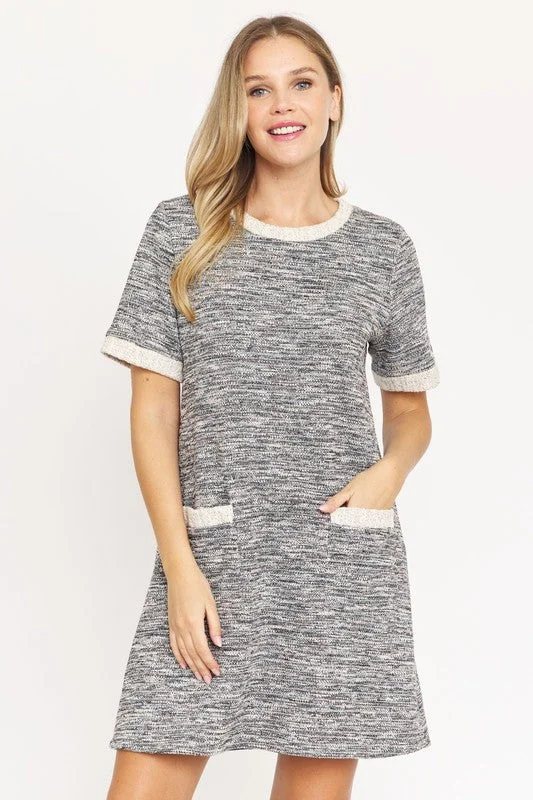 Save On Classic Elegant Styles Preppy Tweed Shift Dress